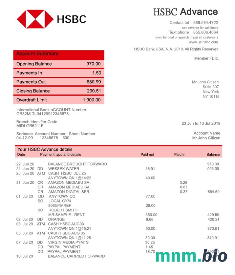 USA HSBC 2 strony Wersja 2